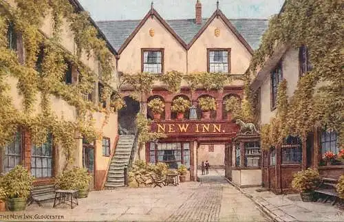 The New Inn in Gloucester AR Quinton signed painting