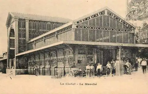 France La Ciotat market repro postcard
