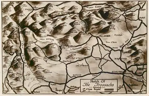 United Kingdom England Sketch of the Trossachs
