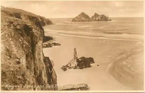 United Kingdom England Holywell sands and Gull Rock