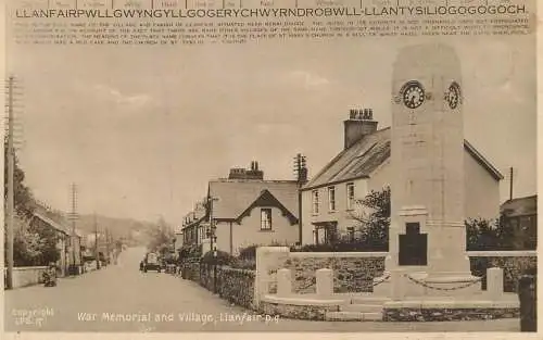 United Kingdom Wales Llanfair war memorial