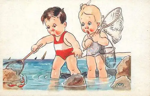 Fishing type and scenes funny illustration
