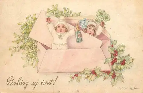 Happy New Year greetings vintage souvenir