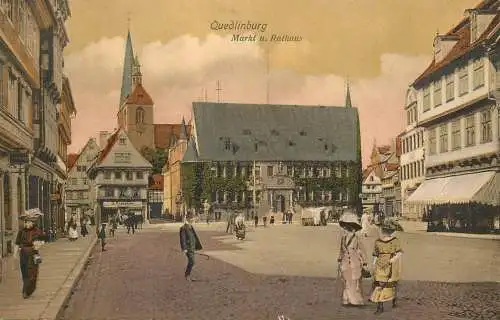Germany Quedlinburg Markt mit Rathaus