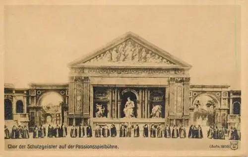 Germany Oberammergau Open-air Theater Chor der Schutzgeister auf der Passionspielbuhne