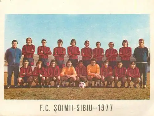 Romania F.C. Soimii Sibiu 1977 paper ephemera 2scans