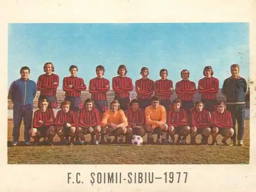 Romania F.C. Soimii Sibiu 1977 paper ephemera 2scans