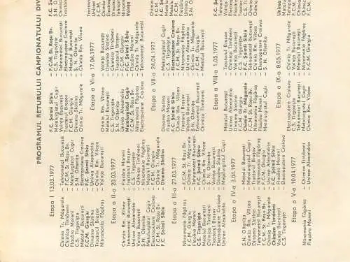 Romania F.C. Soimii Sibiu 1977 paper ephemera 2scans