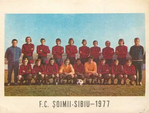 Romania F.C. Soimii Sibiu 1977 paper ephemera 2scans