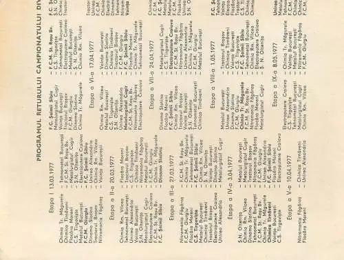 Romania F.C. Soimii Sibiu 1977 paper ephemera 2scans