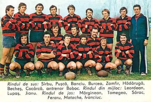 Romania 1981 pocket calendar C.S.M. Sibiu rugby team