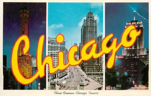 United States IL Chicago three famous Chicago towers