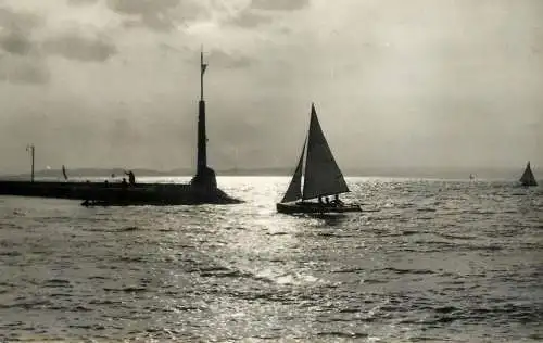 Hungary Naplemente a Balatonon 1960 sailboat