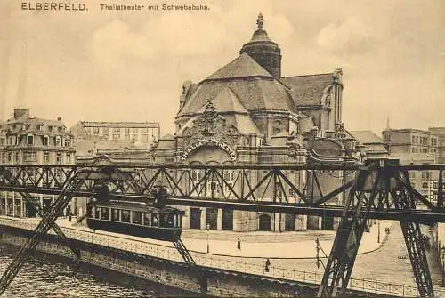 Germany Elberfeld Thaliatheater mit Schwebebahn
