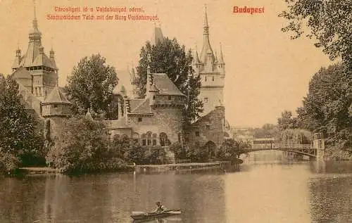 Hungary Budapest Vajdahunyad Castle & forest pond