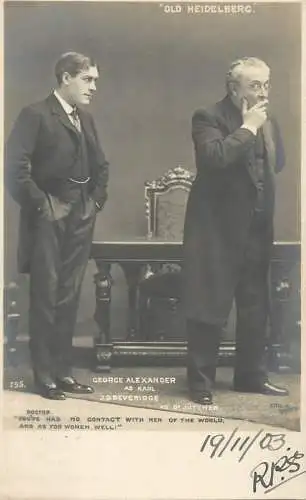 Theatre postcard Old Heidelberg George Alexander