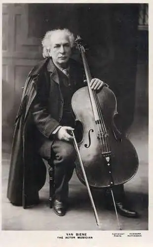 Theatre postcard Van Biene the actor musician