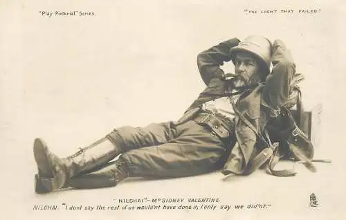 Theatre postcard The light that failed Nilghai Mr. Sidney Valentine