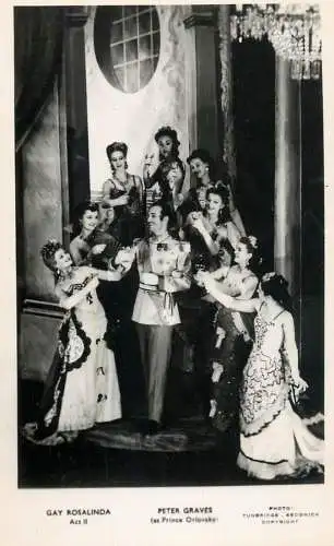 Theatre postcard Gay Rosalinda Peter Graves