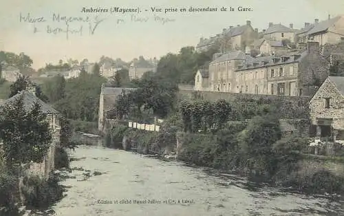 France Ambrieres (Mayenne) vue prise en descendant de la Gare