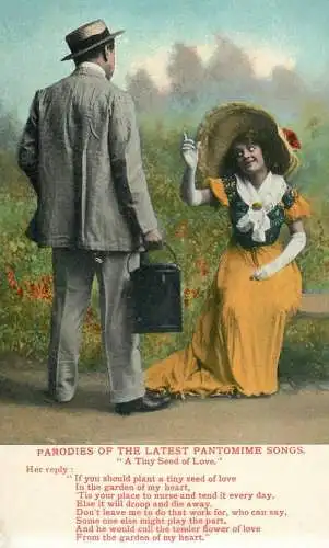 Theatre postcard parodies of the latest pantomime songs