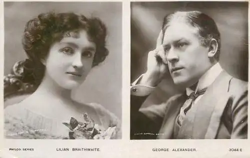 Theatre postcard Lilian Braithwaite George Alexander