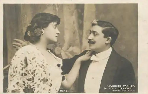 Theatre postcard Maurice Farkoa Evie Greene