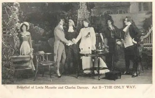 Theatre postcard Betrothal of Lucie Manette and Charles Darnay