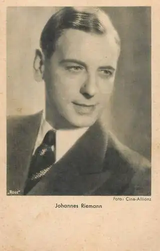 Entertainment postcard film actor Johannes Riemann