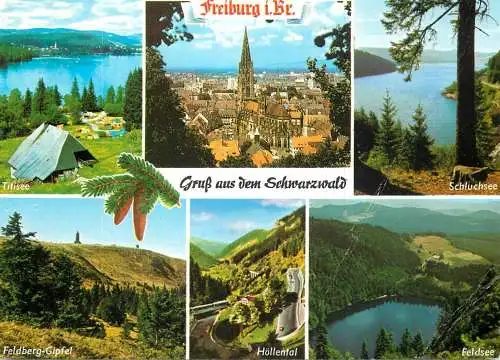 Germany Freiburg im Breisgau Gruss aus dem Schwarzwald multi view