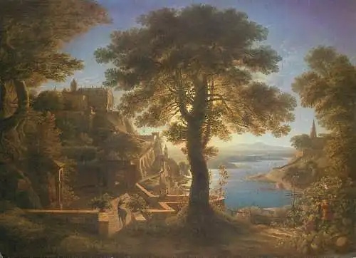 Castle on stream Karl Friedrich Schinkel painting