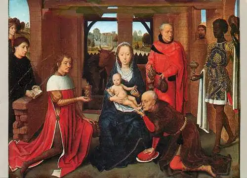 Altarpiece of Jan Floreins 1479 Central panel Hans Memling painting
