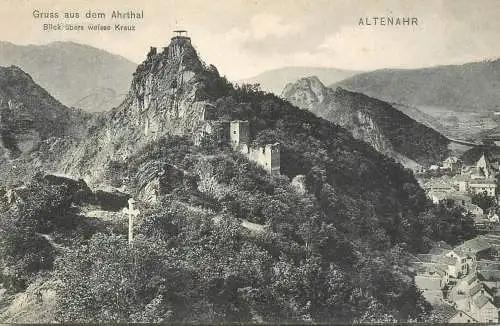 Germany Gruss aus dem Ahrthal Blick uber weisse Kreuz Altenahr
