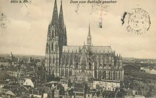 Germany Koln am Rhein Dom vom Rathaus gesehen