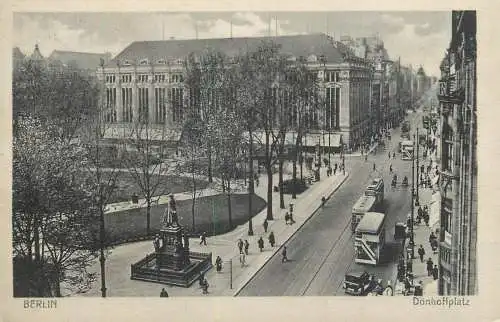 Germany Berlin Donhoffplatz tramway & statue monument