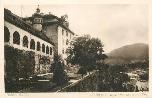 Germany Baden-Baden Schlossterrasse mit Blick ins Tal