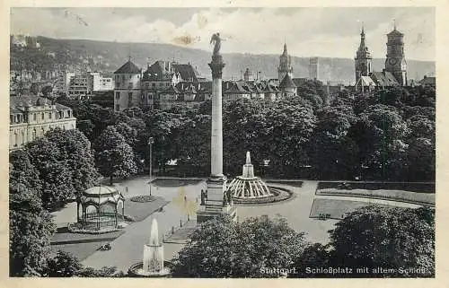 Germany Stuttgart Schlossplatz mit altem Schloss
