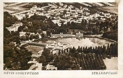 Hungary Heviz Gyogyfurdo Strandfurdo aerial view