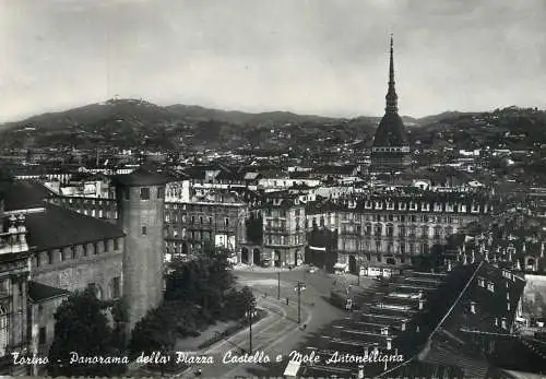 Italy Torino panorama della Piazza Castello