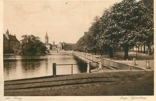 Netherlands Den Haag Hofvijver lake promenade
