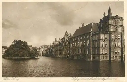 Netherlands Den Haag Hofvijver Parliament building