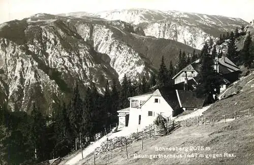 Austria Schneeberg Baumgartnerhaus gegen Rax stempel