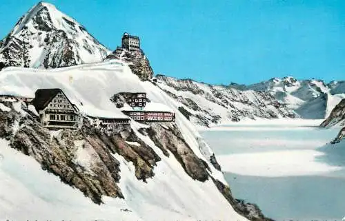 Switzerland Jungfraujoch Monch und Aletschgletscher Berghaus