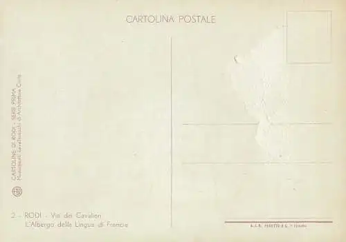 Cartolina di Rodi Italia via dei Cavalieri