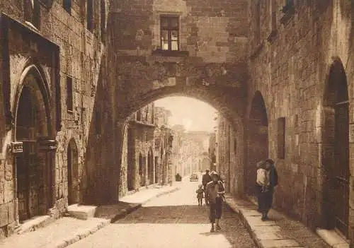 Cartolina di Rodi Italia via dei Cavalieri