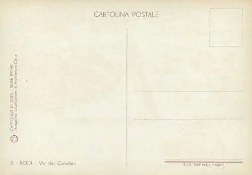 Cartolina di Rodi Italia via dei Cavalieri