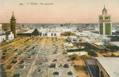 Tunisia Tunis aerial view mosque minaret