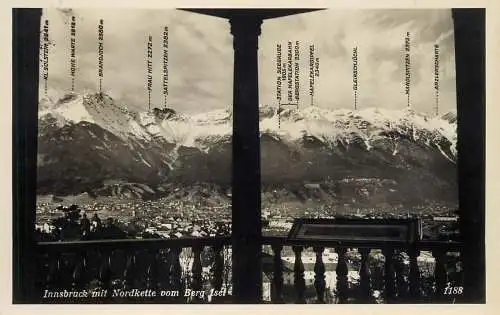 Austria Innsbruck mit Nordkette vom Berg Iset