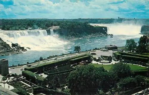 Niagara Falls American Falls & Horsehoe Falls general view from Canada