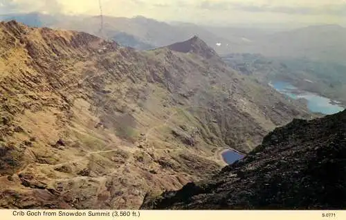 Wales Crib Goch from Snowdon Summit